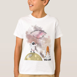 Camiseta Astronauta Moon Monograma Sistema Solar de Texto d