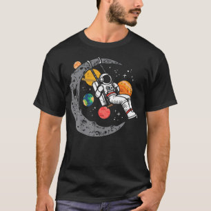Camiseta Astronauta Moon Swing Planets Espacial Galáxia Mul