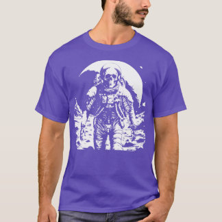 Camiseta astronauta morto caminhando na lua