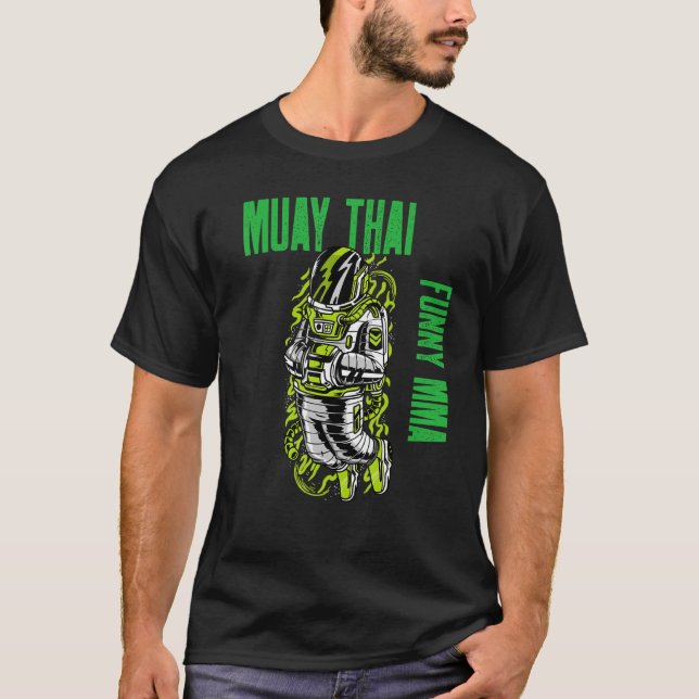 Camiseta Astronauta Muay Tailandês, Calma, Mma, Greve, Jiu  (Frente)