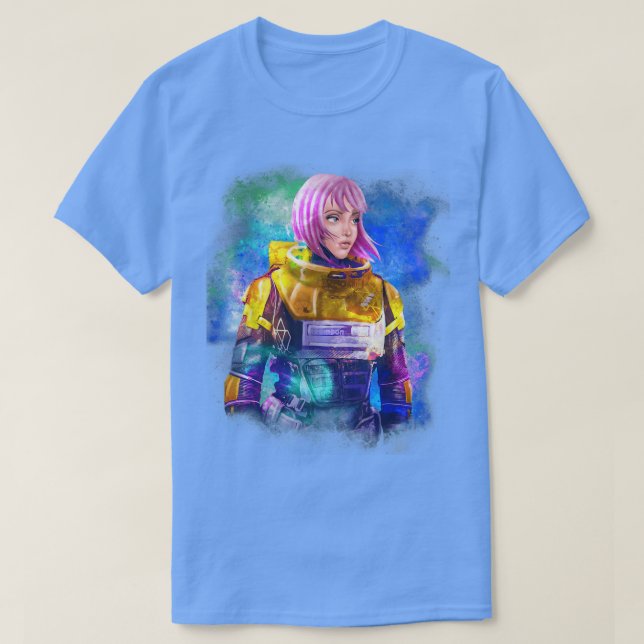 Camiseta Astronauta Mulher Espacial Astronauta T-Shirt (Frente do Design)