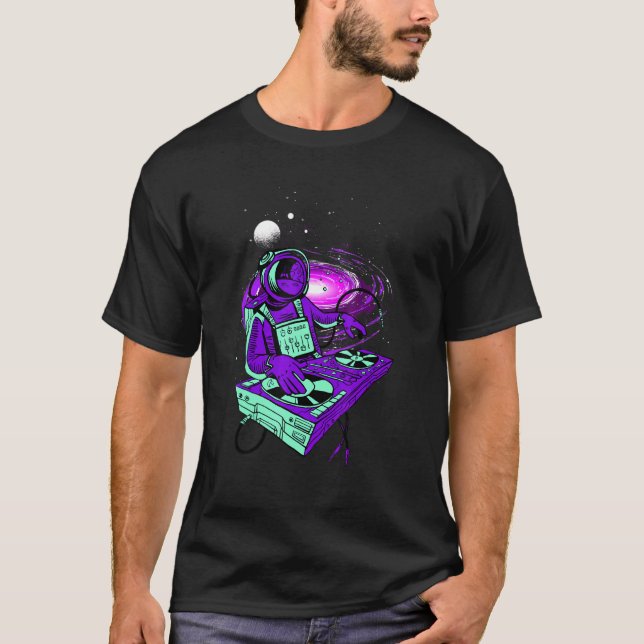 Camiseta Astronauta Música Psicodélica Dj Mixer Psytrance T (Frente)