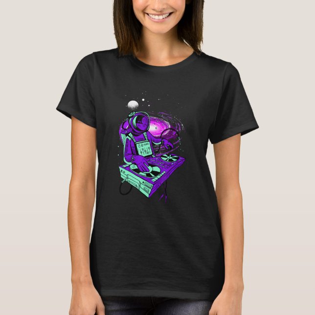 Camiseta Astronauta Música Psicodélica Dj Mixer Psytrance T (Frente)