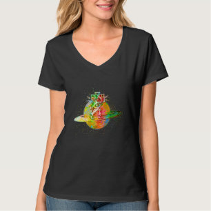 Camiseta Astronauta Musical Colorida Splash Saturn