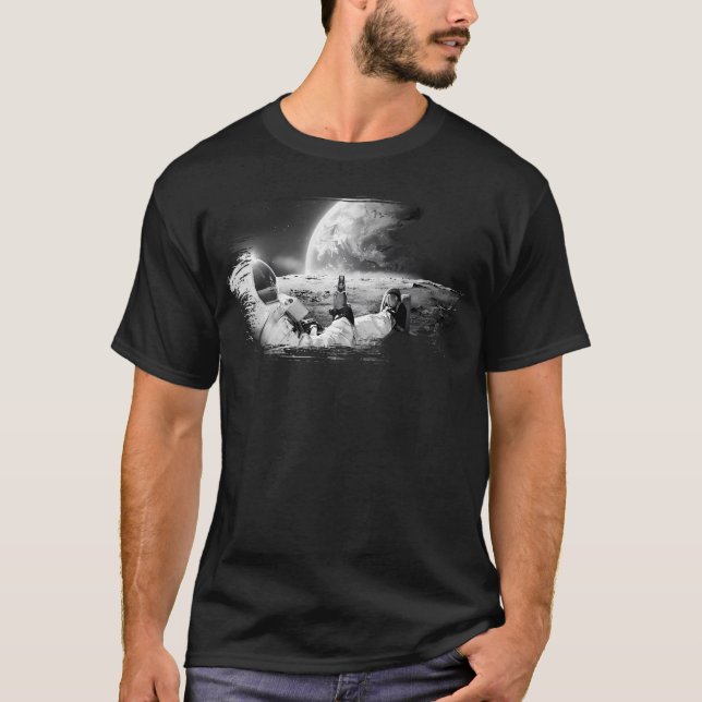 Camiseta Astronauta Na Lua Com Cerveja (Frente)