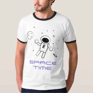 Camiseta Astronauta no Espaço - Arte em Preto, Branco e Rox