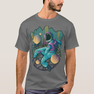 Camiseta Astronauta no Espaço com formas geométricas de T-S