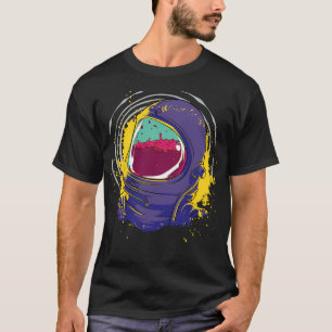 Camiseta Astronauta No Espaço Com Mack Preenchido Com Gbit