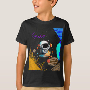 Camiseta Astronauta no Espaço para Crianças