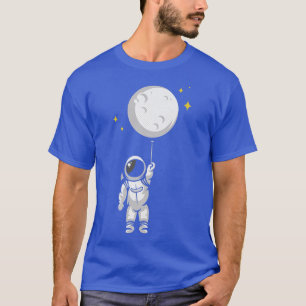 Camiseta Astronauta No Espaço Segurando Balão