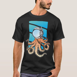 Camiseta Astronauta No Oceano - Mar Azul - Helm Astronauta