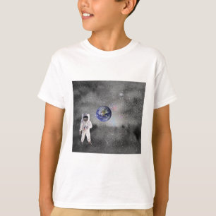 Camiseta Astronauta no Planeta Terra de Visualização do Esp