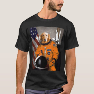 Camiseta Astronauta ouro Retriever Patriótico Orgulhoso