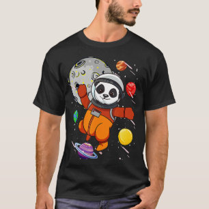 Camiseta Astronauta Panda Planetas Espaciais Exteriores Pan