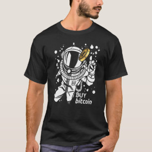 Camiseta Astronauta Pega Bitcoin Compre Bitcoin Macaco Cibe