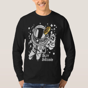 Camiseta Astronauta Pega Bitcoin Compre Macaco Cibernético