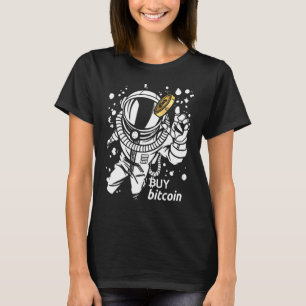 Camiseta Astronauta Pega Bitcoin Compre Macaco Cibernético