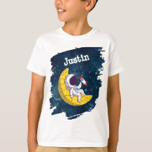 Astronauta Personalizado na Lua com Foguete