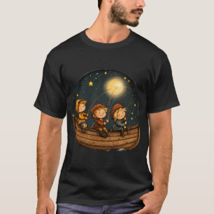 Camiseta Astronauta Pescando Estrela Brilhante