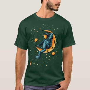 Camiseta Astronauta pescando estrelas Espaço Engraçado