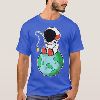Camiseta Astronauta Pescarando Na Terra
