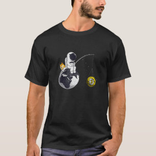 Camiseta Astronauta Pescaria Dogecoin Crypto Currency Moon