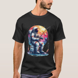 Camiseta Astronauta Pescaria No Espaço Meninas Crianças Ast