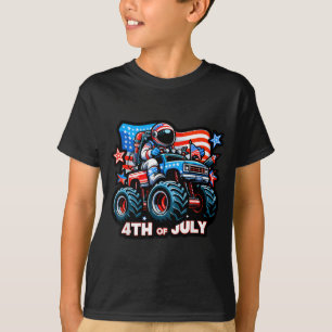 Camiseta Astronauta Pilotando Caminhão Monstro 4 De Julho