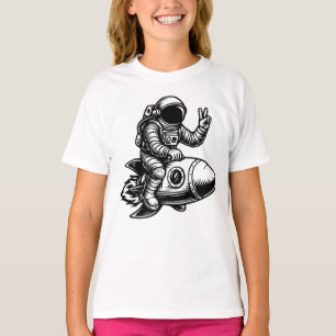 Camiseta Astronauta Pilotando Foguete