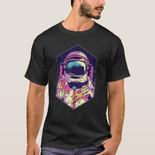 Camiseta Astronauta Pizza E Pizza De Rosquinha