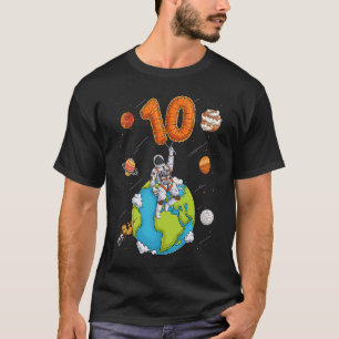 Camiseta Astronauta Planeta Espaço 10 Dez Anos 10º Nascimen
