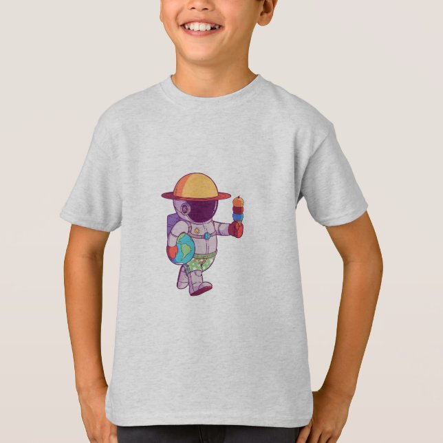 Camiseta Astronauta, Planetas Engraçados (Frente)