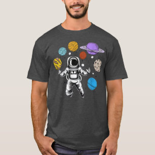 Camiseta Astronauta Planetas Engraçados Sistema Solar