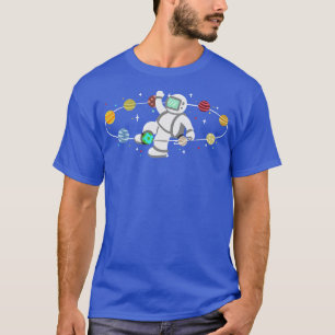 Camiseta Astronauta Planetas Espaciais Exteriores