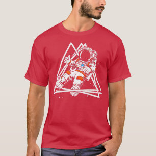Camiseta Astronauta Planetas Foguetes de Navios Espaciais d
