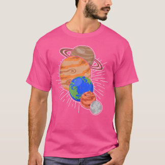 Camiseta Astronauta Planetas Viagem espaciais Astronomia