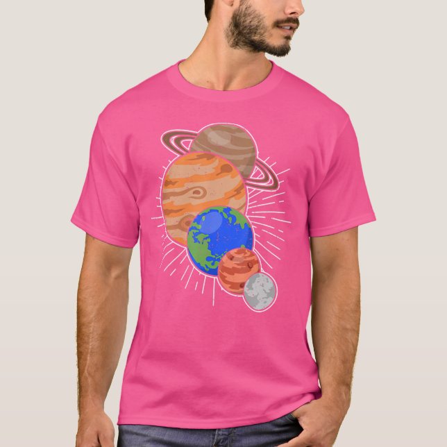 Camiseta Astronauta Planetas Viagem espaciais Astronomia (Frente)