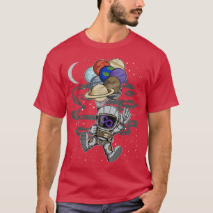 Camiseta Astronauta Poligão Que Salva Moedas Máticas Para A