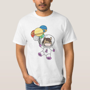 Camiseta Astronauta Pôneo de Cavalo Marcha da Terra