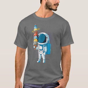 Camiseta Astronauta por Sorvete no Espaço Segurando o Plane
