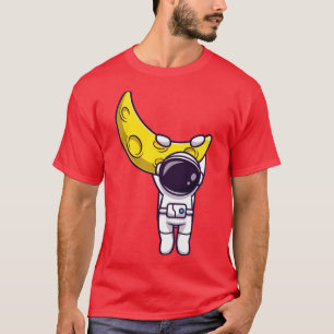 Camiseta Astronauta Prendendo Em Cartoon De Lua1
