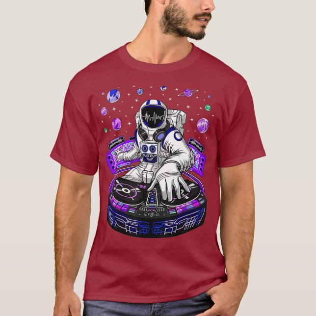 Camiseta Astronauta Psicodélico Música DJ Psytrance Techno (Frente)
