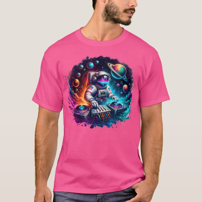Camiseta Astronauta Psicodélico Música DJ Psytrance Techno (Frente)