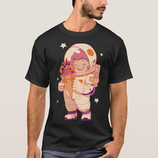 Camiseta Astronauta Rapariga Com Bolsa Escolar (Frente)