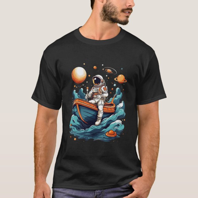 Camiseta Astronauta Removendo Camisa-T do Cosmo (Frente)
