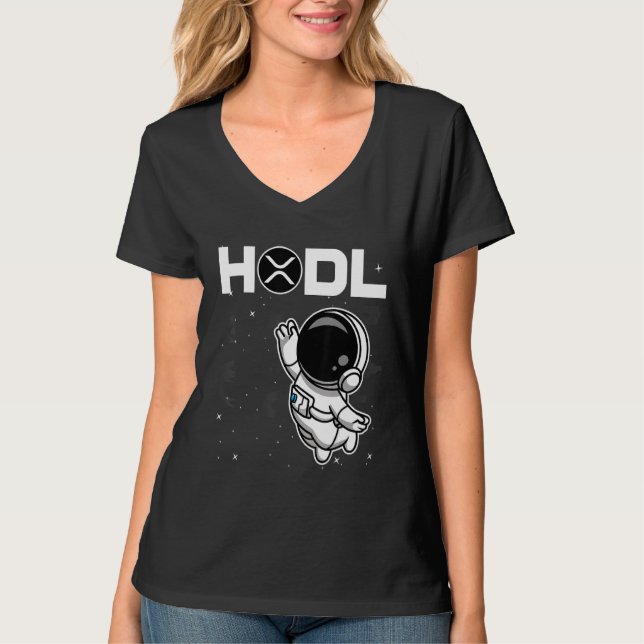 Camiseta Astronauta Ripple Xrp Coin Para A Cripto Da Lua (Frente)