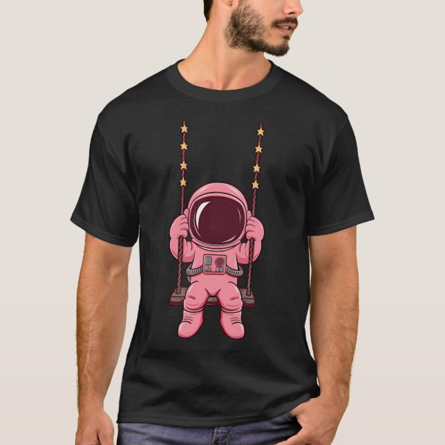 Camiseta Astronauta Rosa No Swing - Astronauta Cuta (Frente)