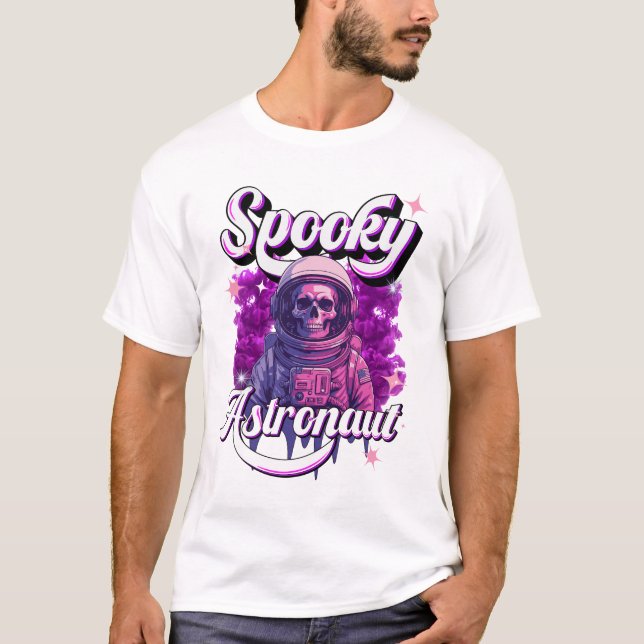 Camiseta Astronauta Roxo Astronauta Crânio Púrpura (Frente)