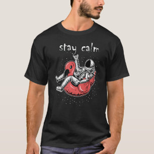 Camiseta Astronauta Saindo No Espaço Fique Calmo Gráfico