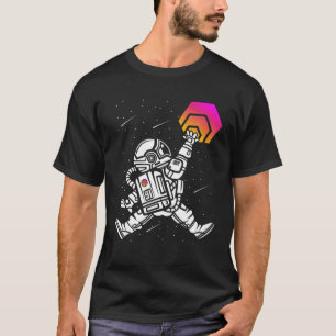Camiseta Astronauta Salta A Moeda HEX Para O Token Crypto D